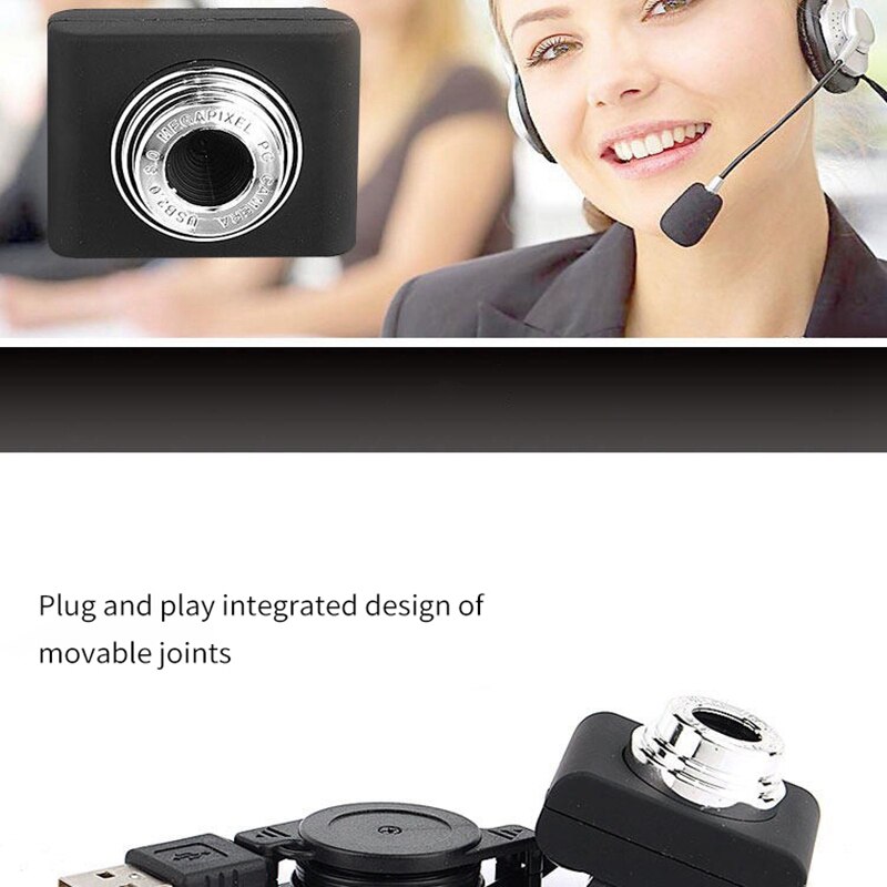 USB Driver-Free Computer Camera HD Webcam for Live Video and Conference (480P)