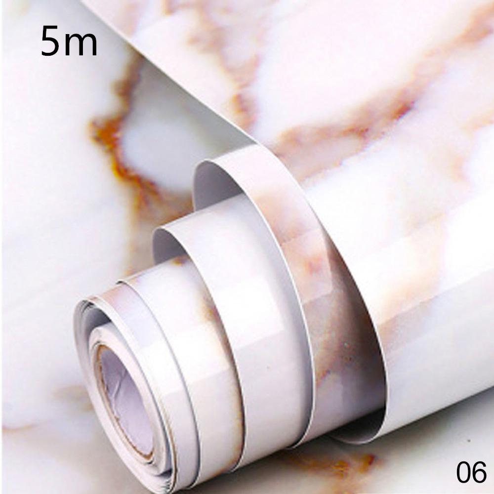 3m og 5m/ ruller selvklæbende marmor vinyl anti lampe sort tapet møbler dekorative vandtætte køkken backsplash klistermærker: 06 5m