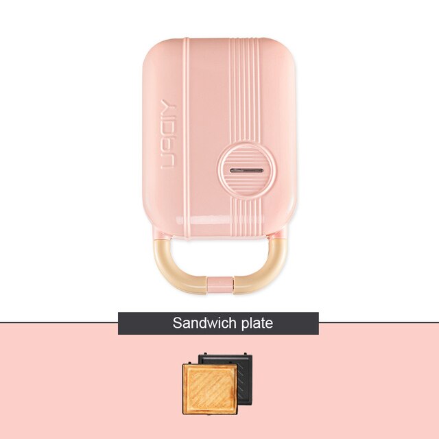 Electric Sandwich Maker Machine Waffle Maker Toaster Baking takoyaki Pancake Sandwichera Breakfast Maker Egg Cake Oven 220V: pink 1 tray