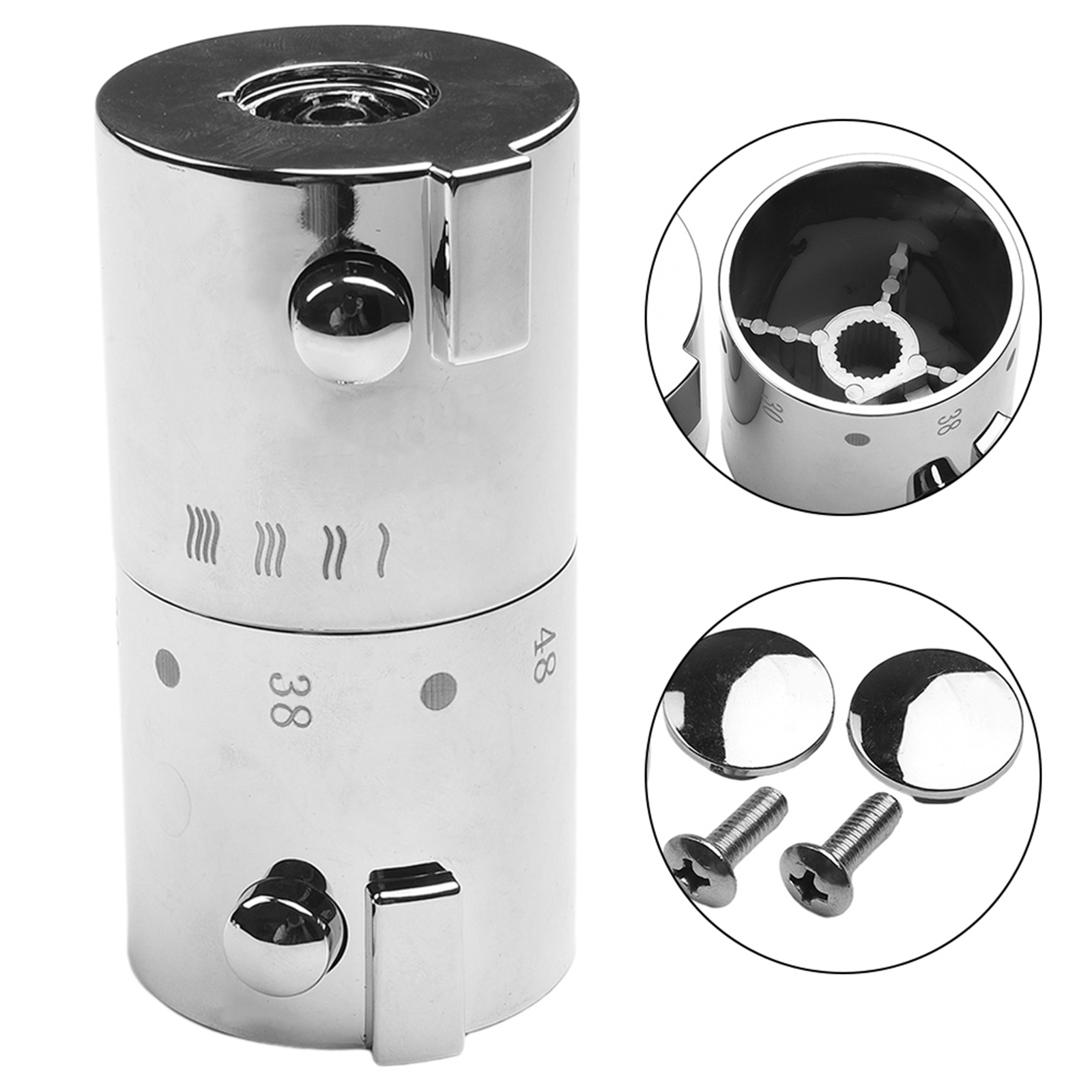 Douche Temperatuur Controle Handvat Knop Chroom Thermostatische Handgreep Badkamer Kranen Thermostaten Accessoires