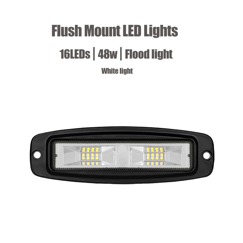 7 Inch Car Flush Mount LED Pod Combo Work Light Bar Fog Lights Auto Led Driving Reversing Lamp ATV SUV Truck Off-road Vehicles: 1pcs 48w flood light