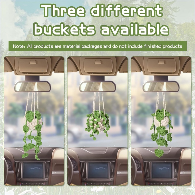 Buddur pendurado vasos de plantas crochê tricô kit com fio de algodão instruções para iniciante diy material não-acabado