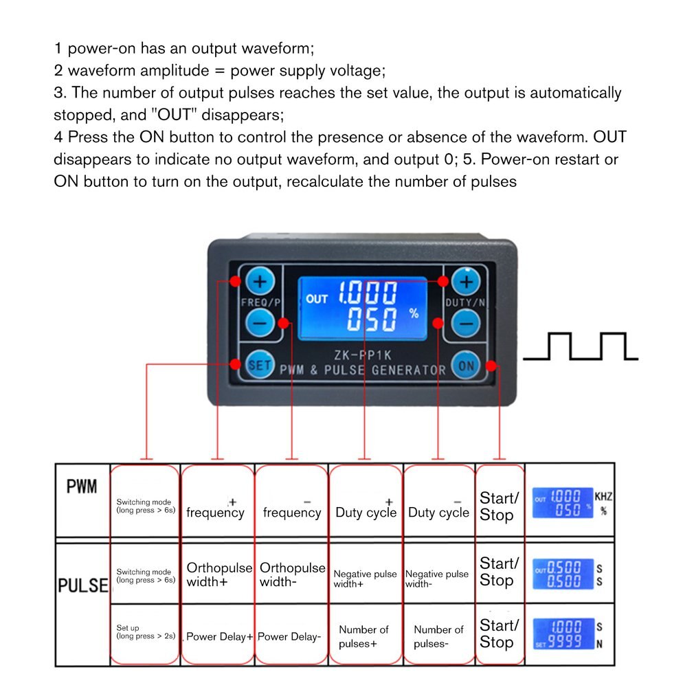 Module NE555 Fréquence Cyclique Réglable Onde Carrée Générateur Signal