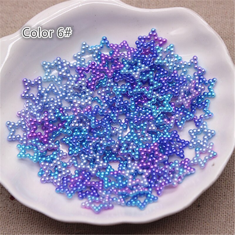 100 stk 12mm enhjørning farge abs perle stjerne form cabochons scrapbooking rekvisita festdekorasjon konfetti gjør selv håndverk: 6