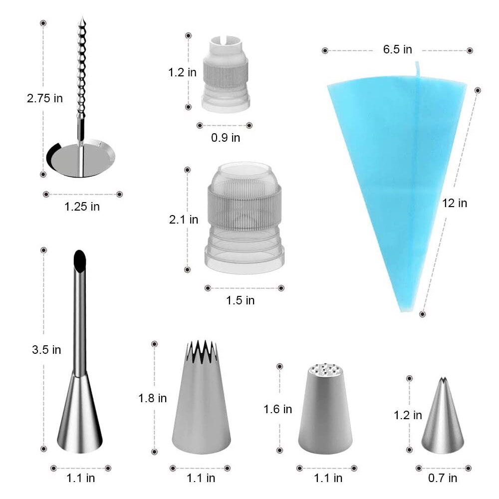 33/37/42Pcs Cake Gereedschap Icing Piping Tips Nozzle Set Cake Decorating Gereedschap Set Met Siliconen Patry tas Taart Schraper Bloem Nail