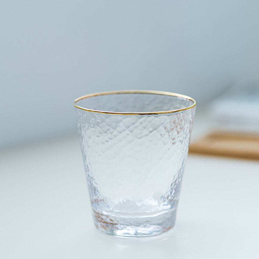 Gold Rim Bathroom Tumblers Toothbrush Holder Cup Transparent Glass Couple Brushing Cup Hotel Home Supplies Multi-function