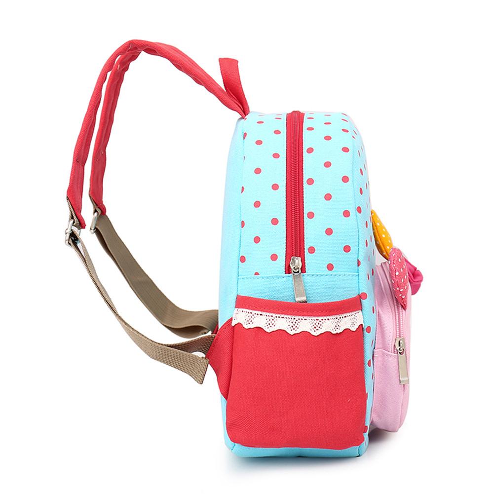 Cartoon schattige rugzak met golfpatroon, kleutertas, kinderrugzakken voor meisjes, schoolrugzak, babymeisjestas