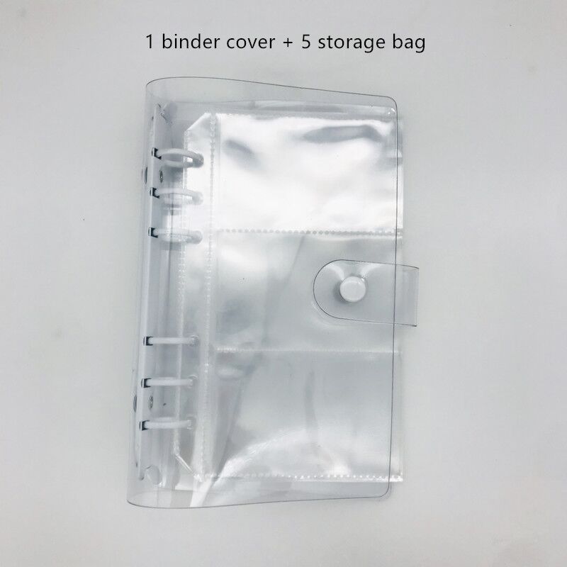 A6/A5 Pink Blue Purple Binder Notebook Cover &amp; Photo Organizer Diary Agenda Planner Bullet Cover School Stationery: white / A6