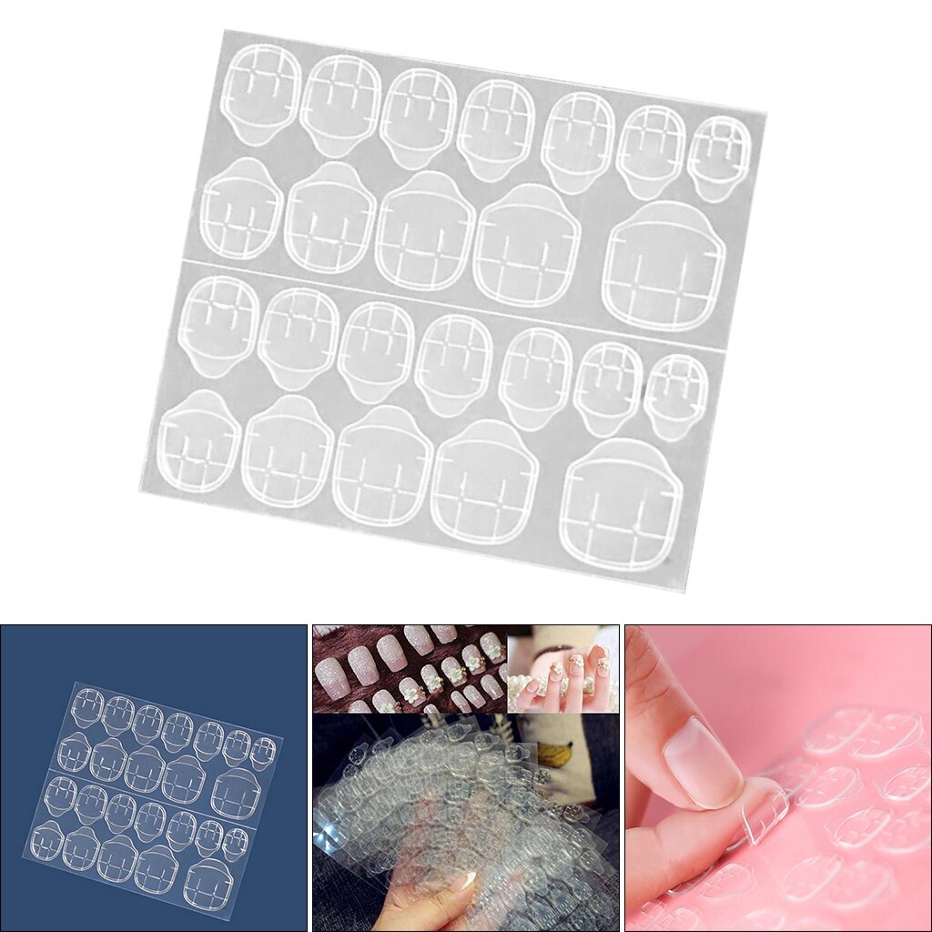 Double-Side Sticker Transparante Nail Lijm Art Decoratie Tool Valse Nail Art Plakband Lijm Sticker: 24pcs