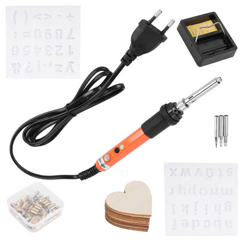 Embosser embossing machine Electric Soldering Iron Set Wood Burning Pen Engraving Carving Pyrography Tool 60W sublimation