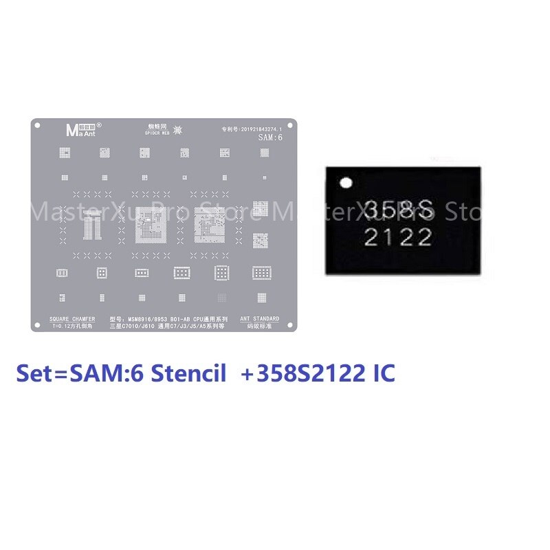 Plantilla Maant para teléfonos móviles Samsung, A10, A70, A51, Note10, S10, S9, Exynos7870, 7904, 9610, CPU Reballing, SM5713, S2MU005X03