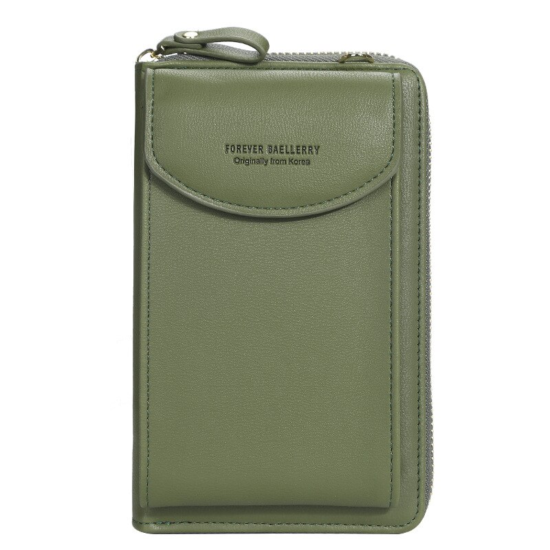 2020 nuove Donne di Modo Piccola Borsa Femminile Lungo Della Borsa Della Moneta Del Telefono Delle Cellule Del Telefono Mobile Sacchetto di Spalla Crossbody Carteira Feminina: Army Green