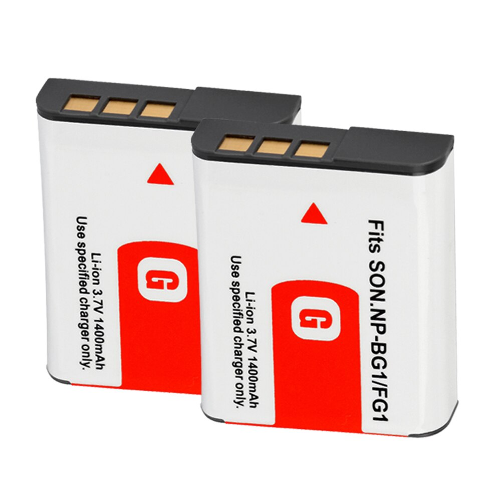 NP BG1 FG1 Battery for Sony Cyber-Shot DSC-W100 DSC-WX1 H3 H7 H9 H10 H20 H50 H55 DSC-T100 T20 NPBG1 NPFG1 1400mah Batterie: 2Battery