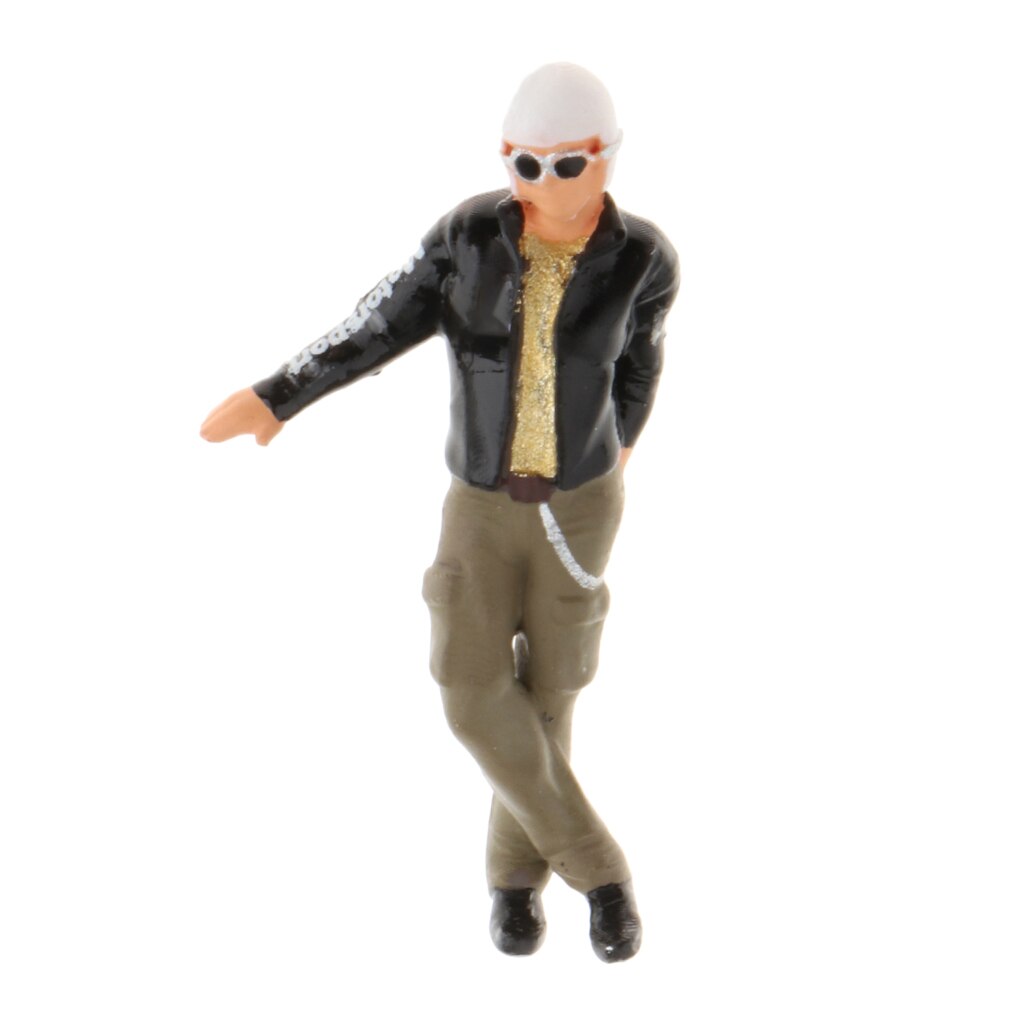 Standard 1/64 mini miniatyr människor figur gata arkitektur tillbehör: Svart man