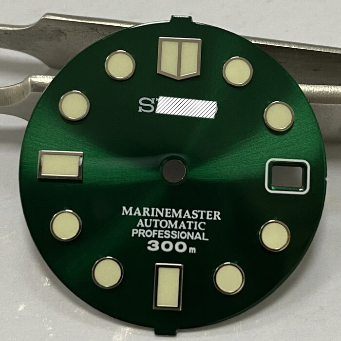 Horloge Onderdelen 28.5Mm Zwart/Green Dial Luminous Marks Duikhorloge Wijzerplaat Geschikt Voor NH35 Automatische Beweging: Model-3