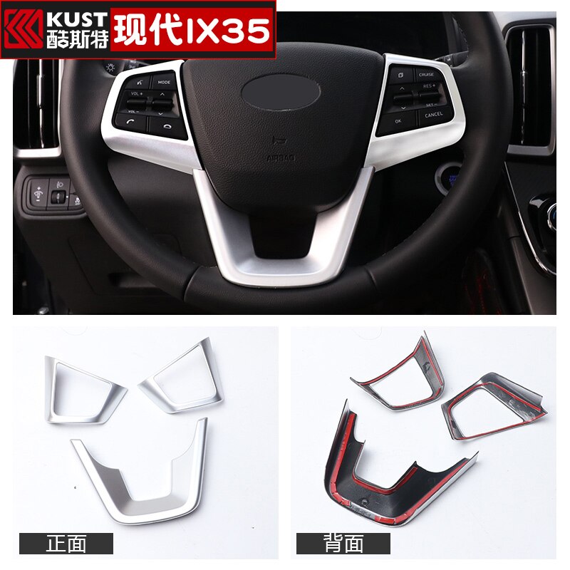 Voor Hyundai IX35 Abs Chrome Stuurwiel 3 Uur 6 Uur 9 Uur Richting Decoratie