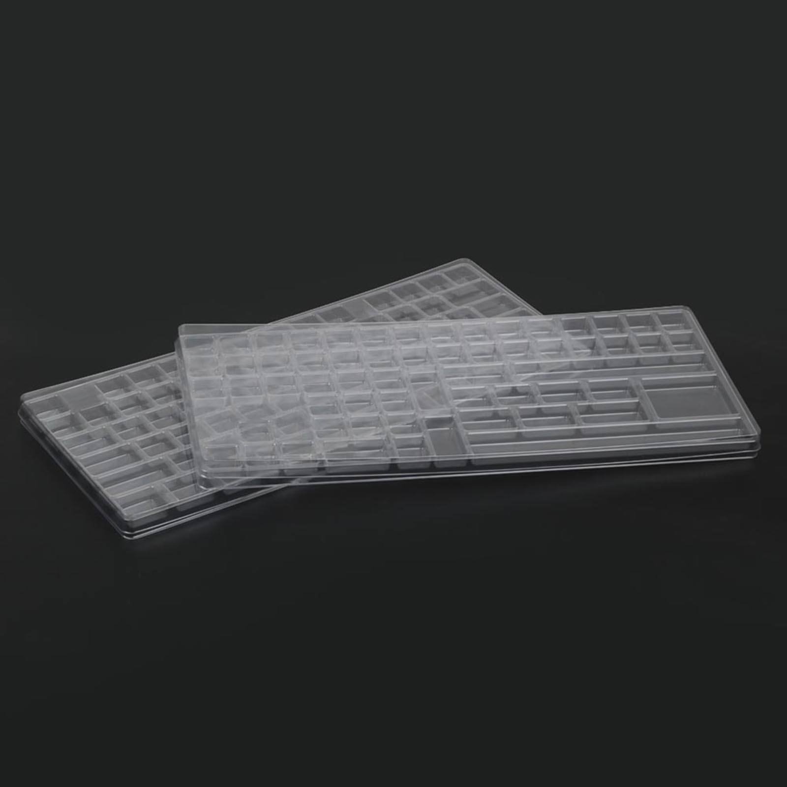 2 Layers Keycap Storage Box Washable Clear Lid for Keyboard Set Organizer Keycaps Collection Containers