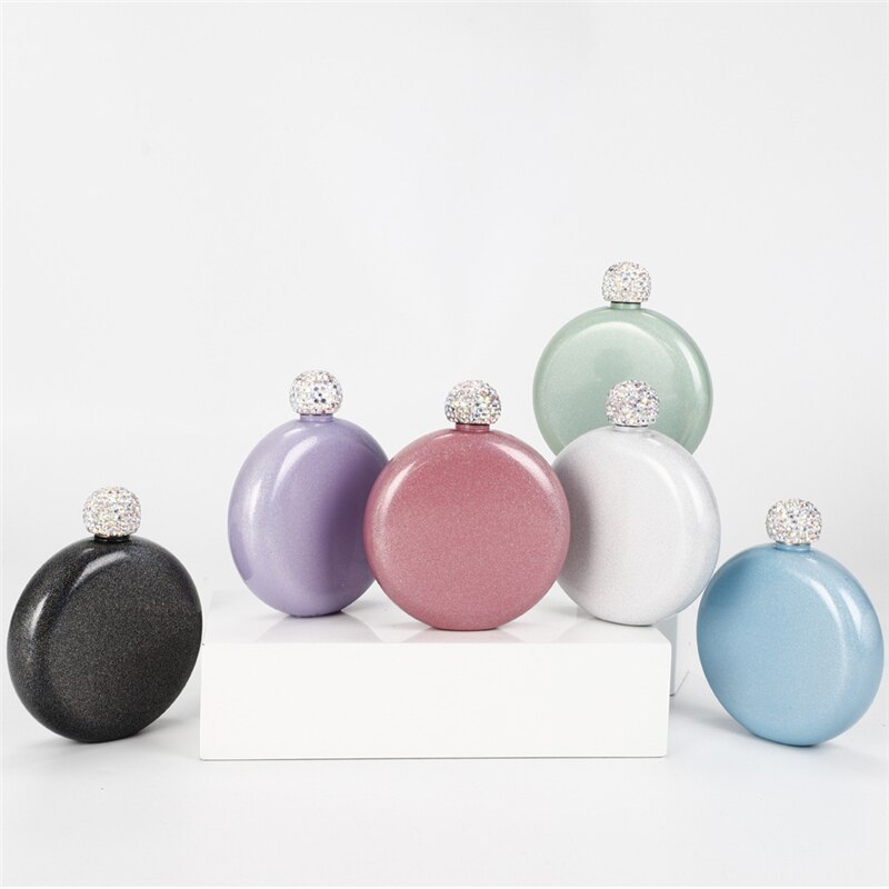 Portable Stainless Steel Round Hip Flask Alcohol Bottle Travel Whiskey Alcohol Liquor Bottle Flagon Small Mini Bottle