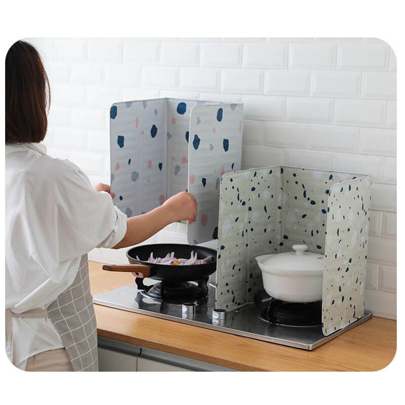 Aluminum Foldable Splatter Screen Kitchen Tool Gas Stove Baffle Plate Frying Pan Oil Splash Protection Screen Kichen Accessories
