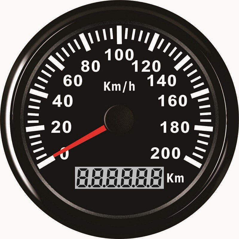 Velocímetro Universal de 85mm, odómetro, indicador de velocidad de 200 km/h para coche, camión, Motor automático con retroiluminación de 12V y 24V (señal de pulso): BN
