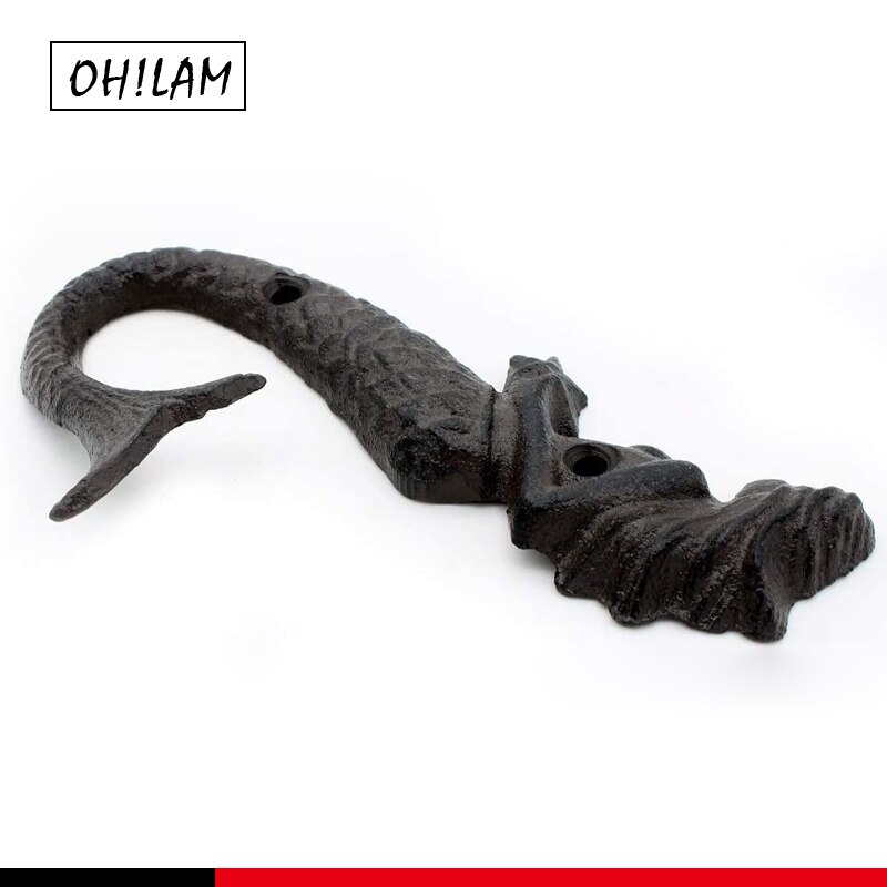 Rustieke Gietijzer Mermaid Haak Muur Hanger Decor Strand Nautische Handdoek Houder Metalen Kamer Balkon Slaapkamer Kantoor Muur Opknoping