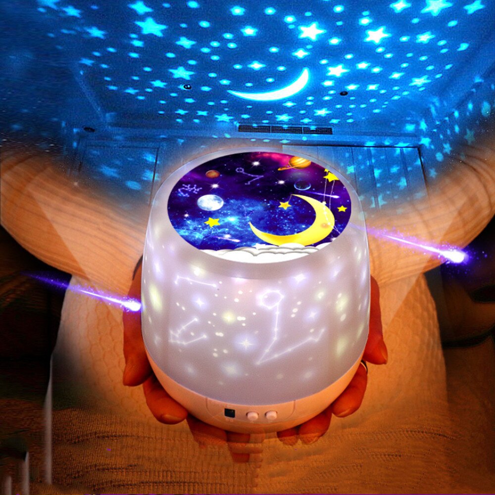 Galakse lampe farverig stjernehimmel projektor blueteeth usb stemmestyring musikafspiller led natlys romantisk projektion lys gif: Star moon projektor