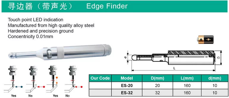 Probe/ Electric Touch Probe for CNC Machine Tool / Manual Probe / Edge Finder CNC Touch Point Sensor Electronic Es20 Edge Finder