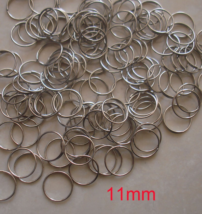 1000 stks/partij 11mm Goud/Verchroomd Stalen ronde Ringen, kralen Gordijn Accessoires opknoping hangers Metalen Connectoren