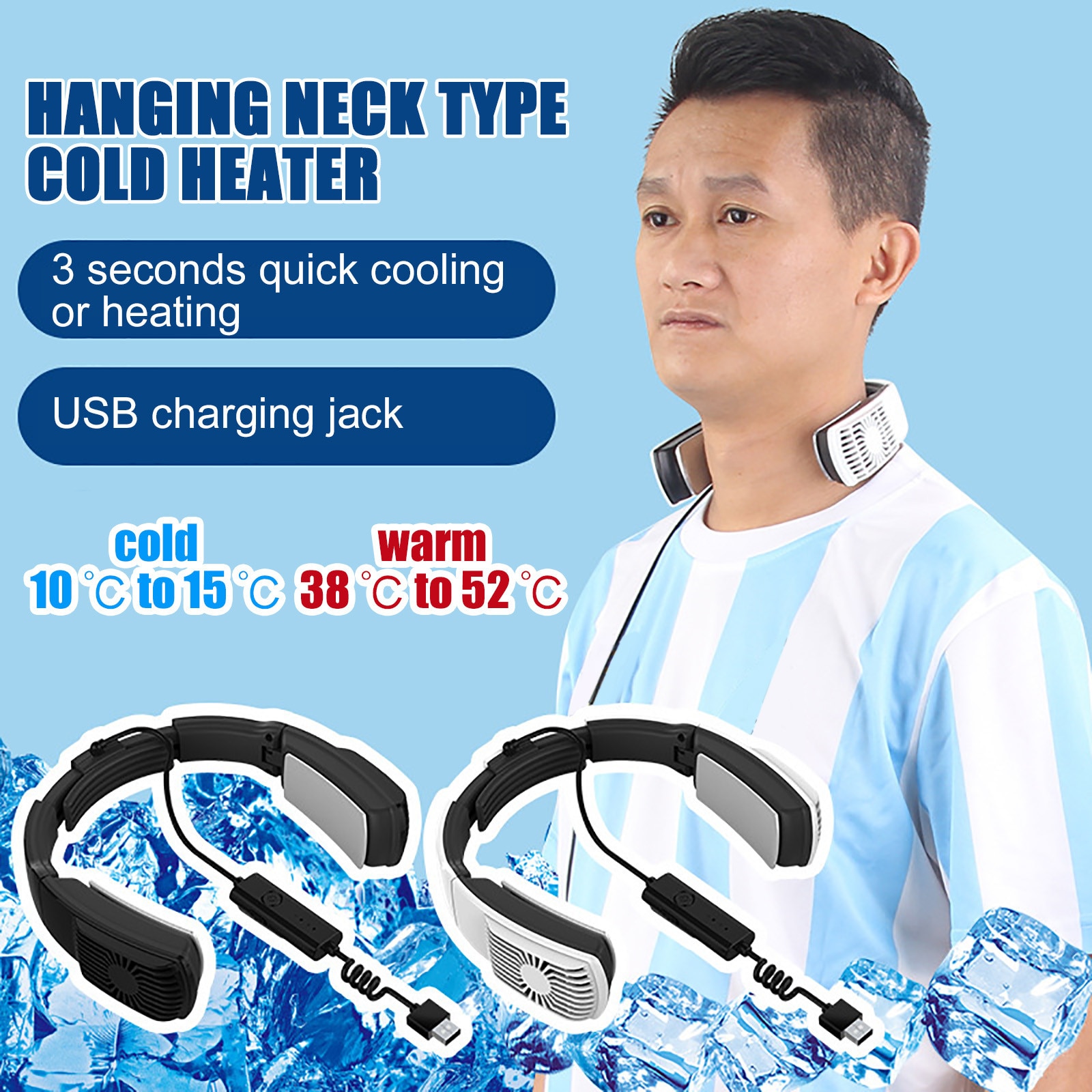 2 In 1 Draagbare Verwarming En Koeling Airconditioner Wearable Hals Protector Airconditioners