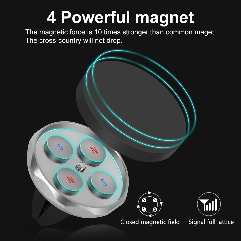 Magnetisk bil telefonholder til iphone samsung magnet mount 360 rotation bilholder til telefon i bilholderholder