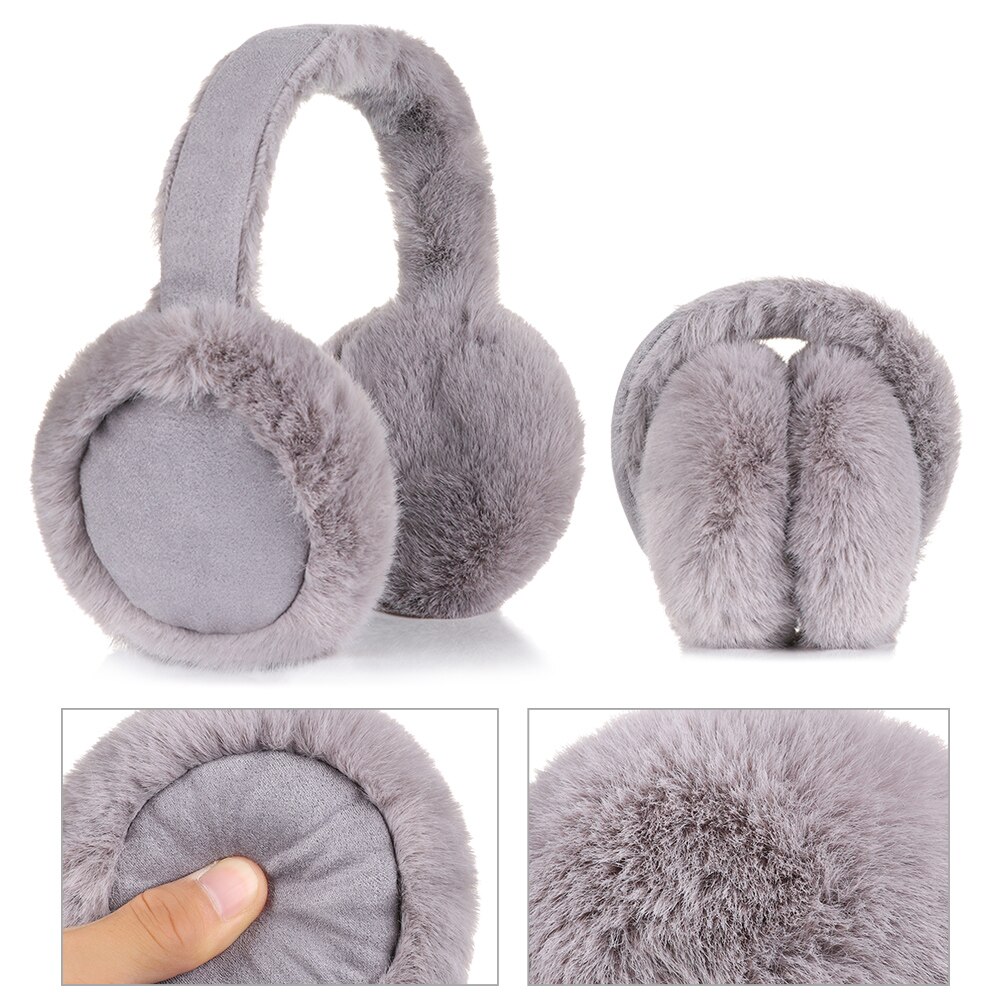 Damskie zimowe ciepłe futerkowe nauszniki jednokolorowe miękki pluszowy nauszniki ochraniacze uszu odkryty wiatroszczelny utrzymuj uszy ciepłe
