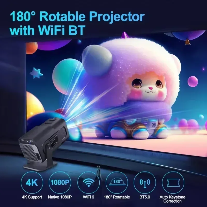 4K Android 11 Projector Native 1080P 390ANSI HY320 Dual Wifi6 BT5.0 1920*1080P Cinema portable Projetor upgrated