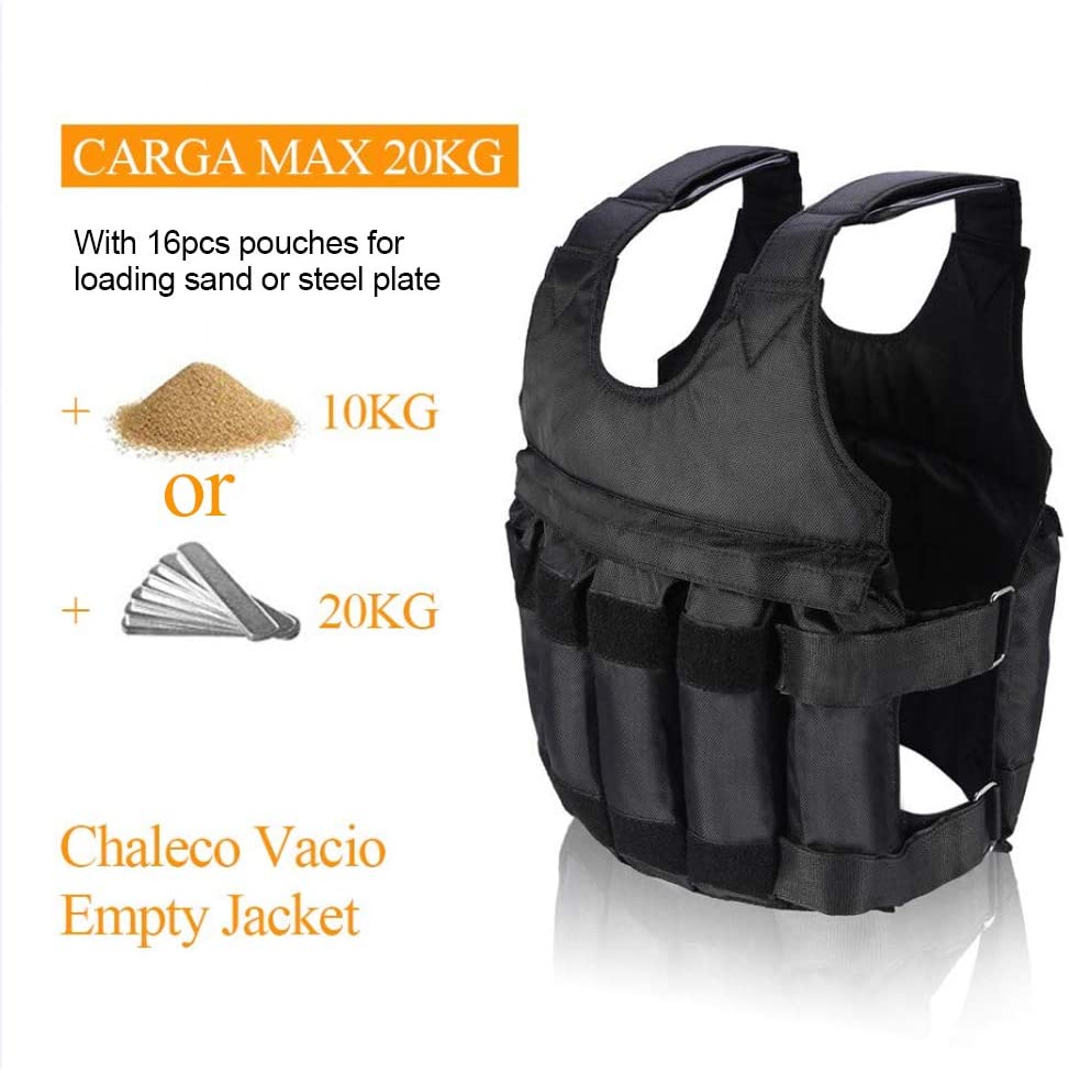 Chaleco de entrenamiento de fuerza para correr, boxeo, Crossfit, 20/50KG, tela Oxford, 1 unidad
