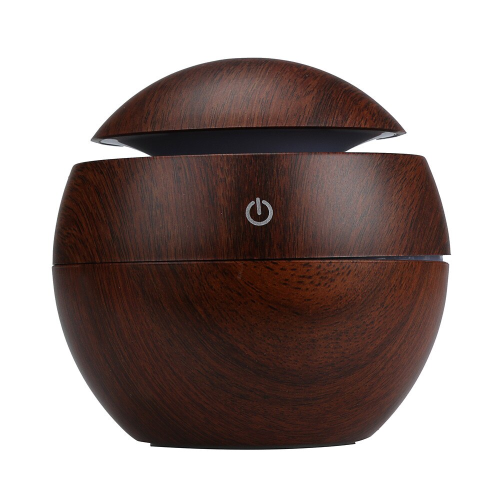 Ultrasonic Humidifier USB Aroma Diffuser Touch Control Mini Air Humidifier LED Light Aromatherapy Diffuser Mist Maker: Brown