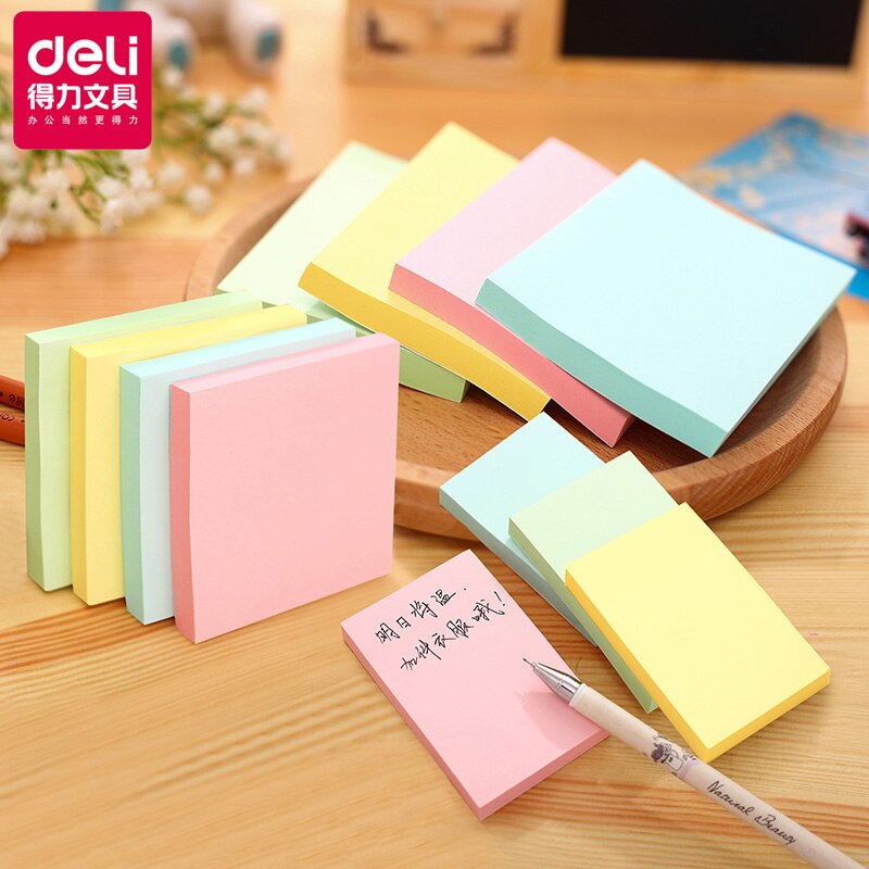 1 pad lot Memo Pad Paste paper 51*76 mm 100 page sticky note Sticker Post-it Labels Stickers Note deli Office Supplies