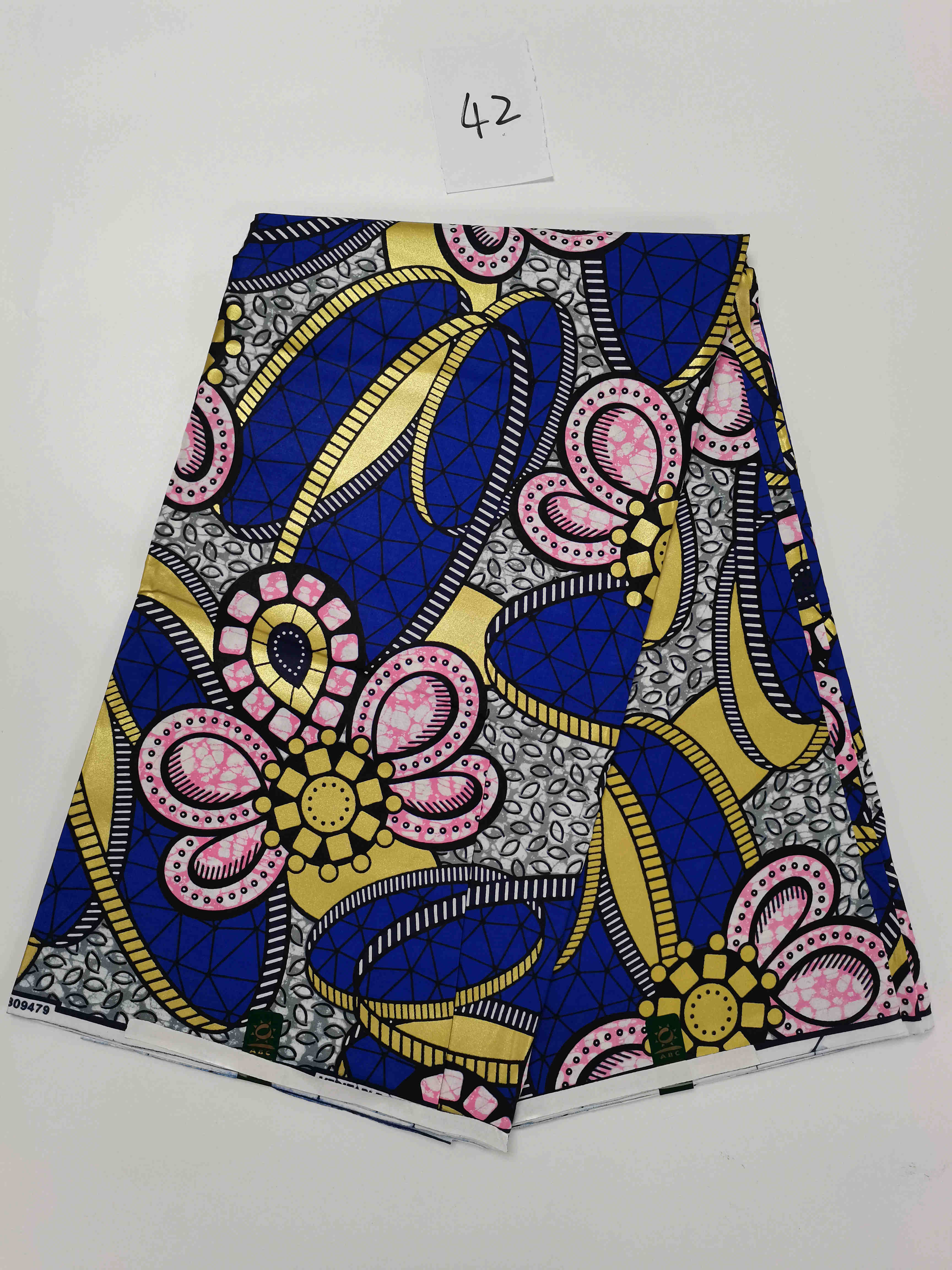 6 Yard African Wax Sewing Fabric Material Ankara Nigerian 100% Cotton Golden Material For Dress Bag
