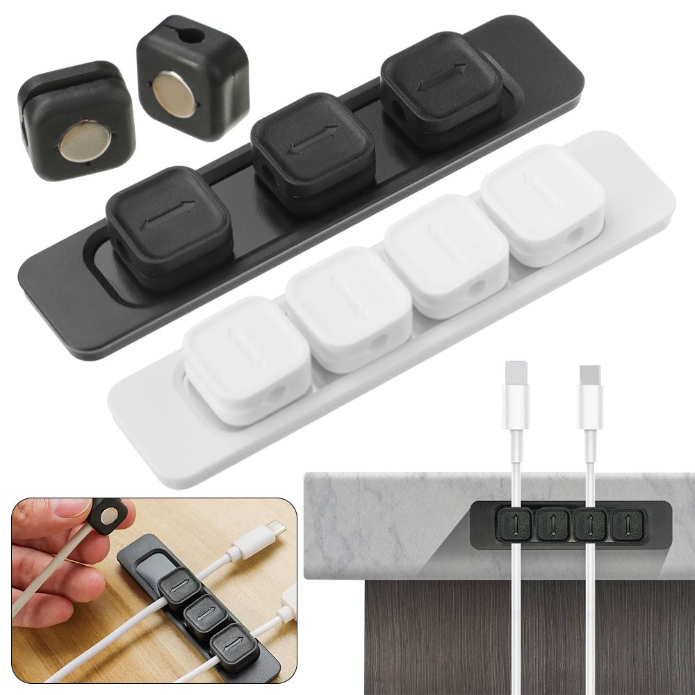 Selbst-Klebstoff Silikon Magnetische Kabel Organizer DIY USB Kabel Halfter Silikon flexibel Schreibtisch Clips für Maus Draht Veranstalter