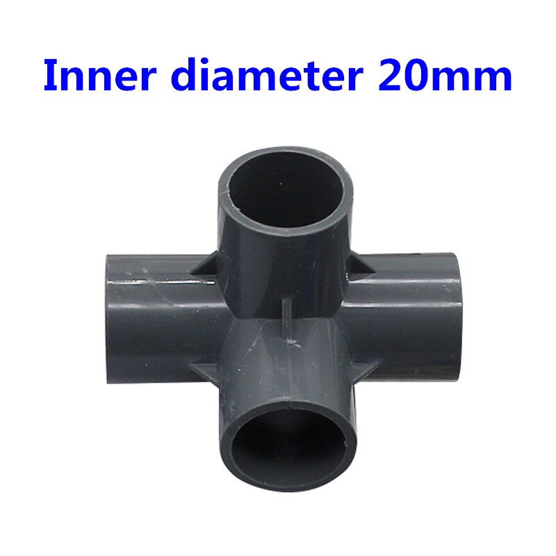 20 Mm 4-Weg 3-Weg 5-Weg Drie-Dimensionale Pvc Connector Tuin Irrigatie Water Connectors aquarium Adapter Fittings: 4-way