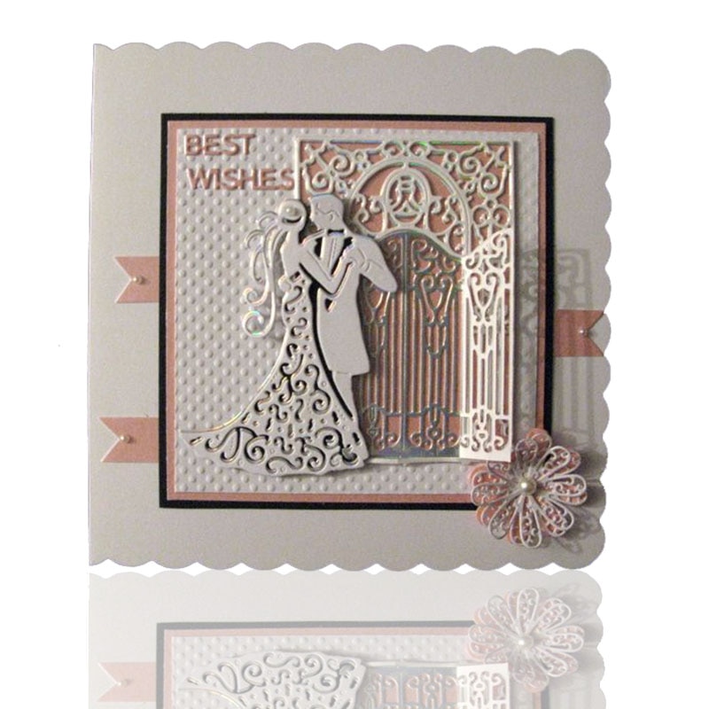 Bröllopspar dansar etsning metall skärande form kolstål form för gör-det-själv scrapbooking/korttillverkning/kul dekoration för barn