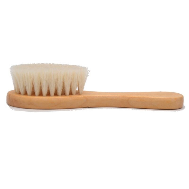 2 Pcs/set Baby Care Natural Wool Wooden Brush Comb Kids Hairbrush Newborn Infant Comb Head Massager P31B