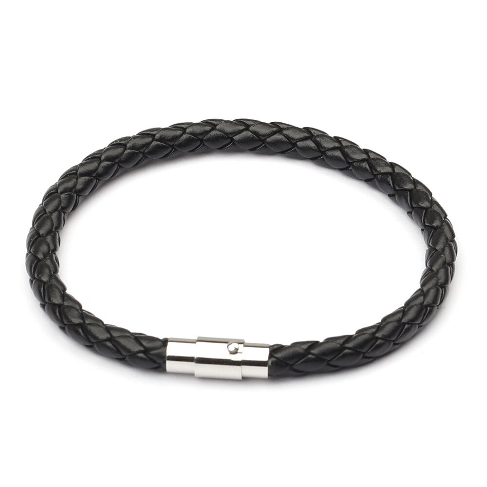 Rope Leather Bracelet Men Women Stainless Steel Magnetic Clasp Summer Style Male Bracelets Bangles Jewelry SL019