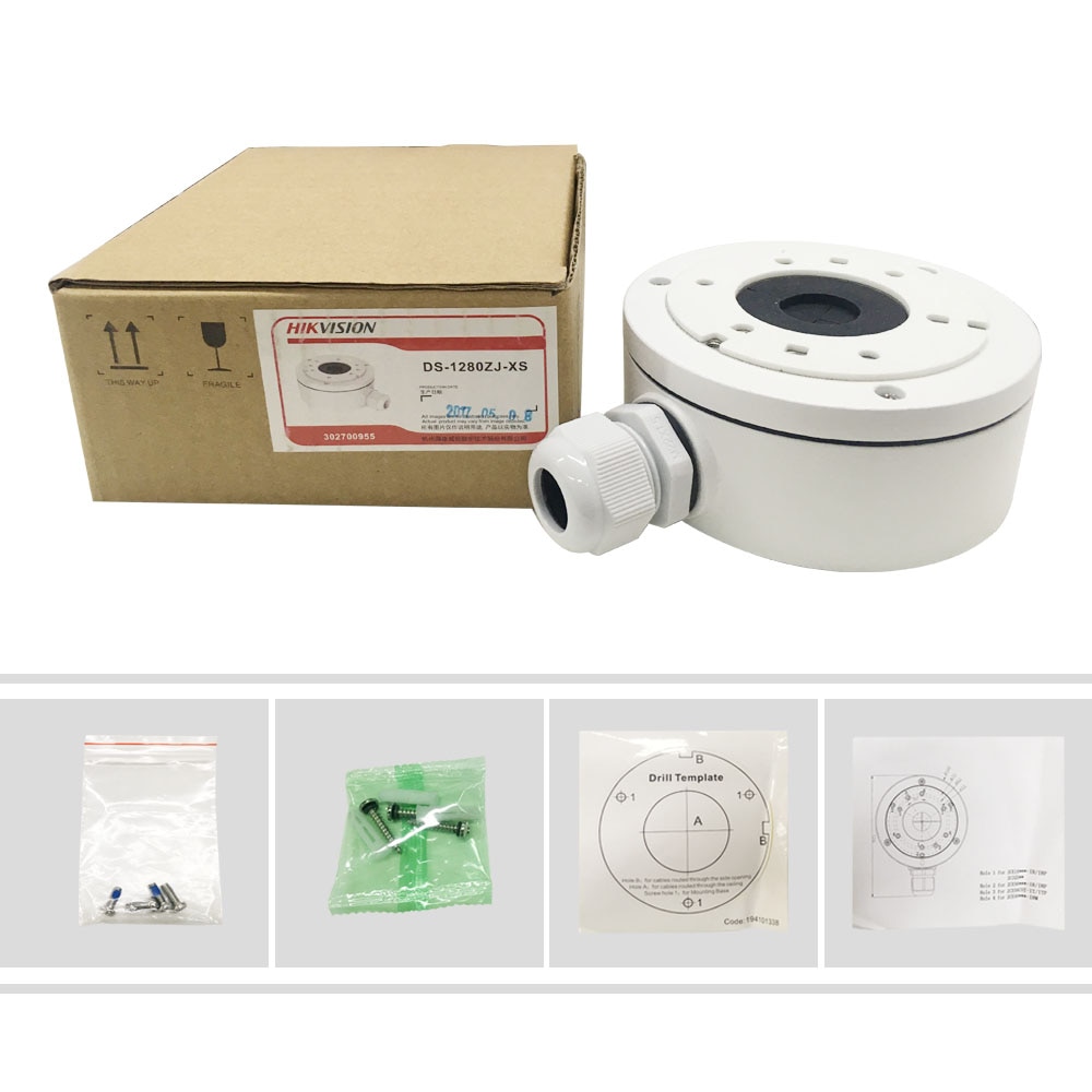 In Stock Hikvision CCTV Bracket DS-1280ZJ-XS Aluminum Alloy Juction Box for Bullet Camera DS-2CD1021-I DS-2CD1041-I