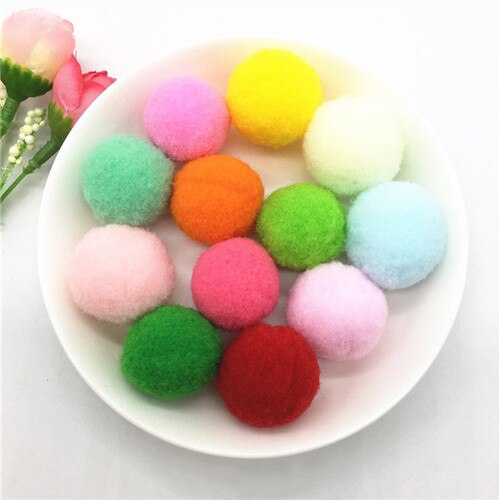 Pompom ballen glitter 10-30mm pompons vroeg leren kerst huisdecoratie handgemaakte knutselen scrapbooking pop diy 20g: Mengkleur 25mm