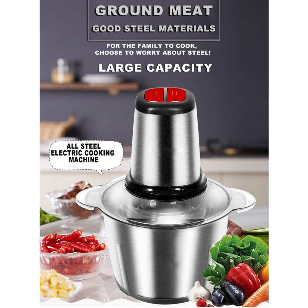 3L Electric Meat Grinder Mincer Food Chopper Stainless Steel Food Processor
