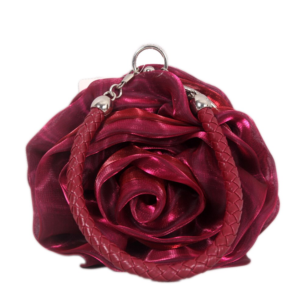 Purple Pink Red Ivory Gold Lovely Flower Rose Evening Bag Woman Clutch Coin Purse Bridal Wedding Bags Party Mini Bag: 13