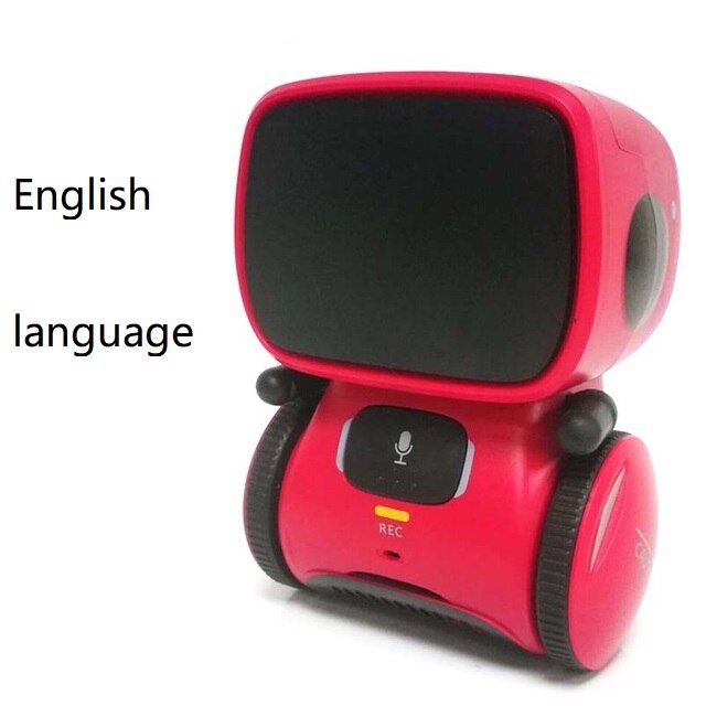 Russian Language toy Cute robot voice control Dance Sing Repeating Recorder Touch Control Intelligent Robot for kids: English red