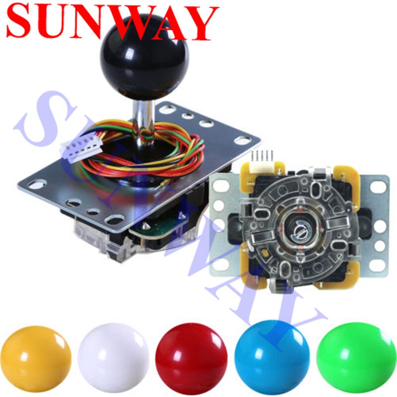 2 unids/lote Original Japón Sanwa Joystick JLF-TP-8YT balancín de lucha con Topball y cable de 5 pines para pieza de juego de arcade Jamma