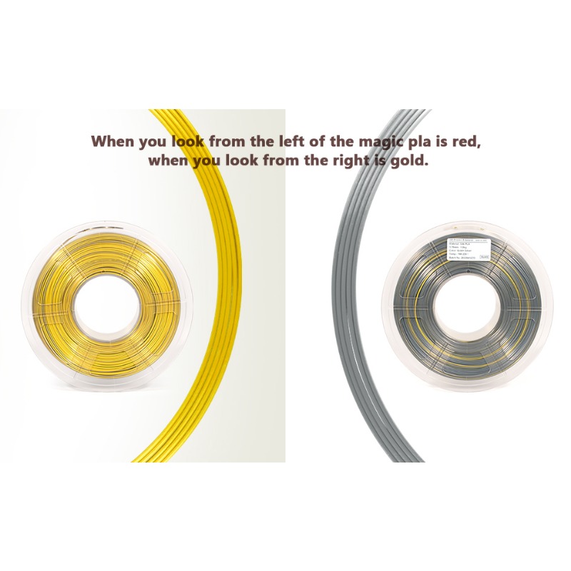 Filamento di seta PLA a dovuto colori 1kg fascio da 1.75mm, filamento a doppio colore, filamento 3D di coestrusione, cambio colore PLA di seta ogni pollice
