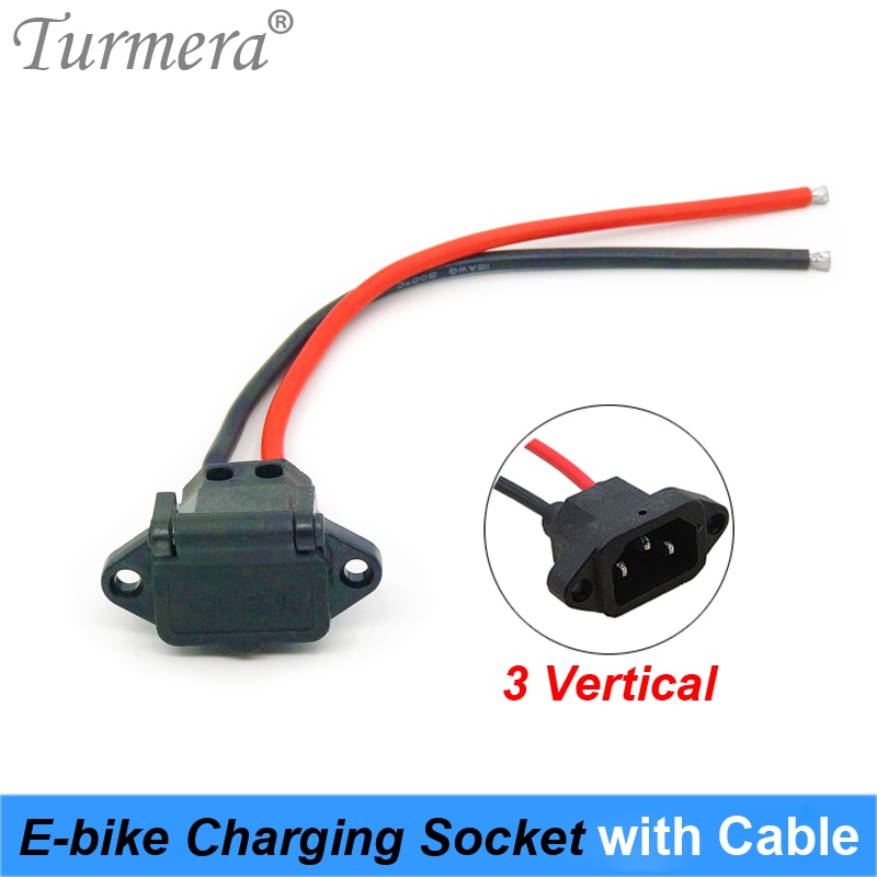 Turmera e-bike connecteur de batterie prise universelle trois prise de charge verticale avec câble 12AWG pour véhicule électrique 36V 48V J31