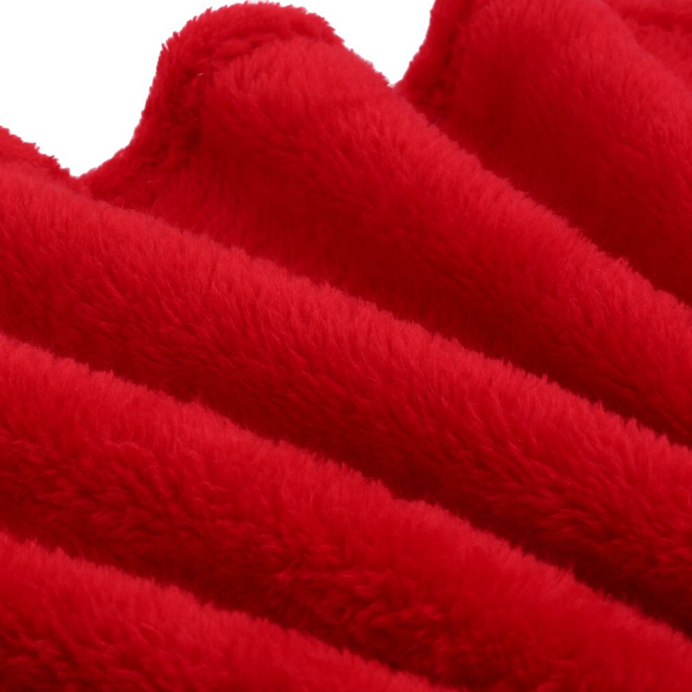 Mjuk och varm korall sammetsfilt vinterlakan överkast soffa rutigt tyg lätt mekanisk tvätt flanellfilt: Superröd